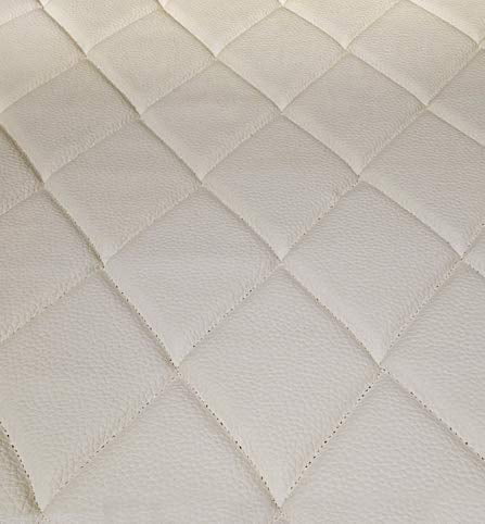 Quilted Vinyl Padded Upholstery Fabric w 3/8" Foam Backing Smooth 4"x6" Diamond /58" Wide/Continuous Yard/ Sewing Waterproof Upholstery, Commercial Restaurant Upholstery, Car Interior Fabric (White)