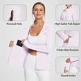 thumbnail image 4 of BALEAF Women's SPF Jacket Sun Shirt UV Protection Hoodie Zip Up Long Sleeve Hooded Summer Clothing Running Hiking Pastel purple 2XL, 4 of 7