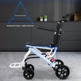 thumbnail image 3 of Lightweight Transport Wheelchair, Aluminum Alloy Foldable Wheelchairs for Adults, Portable Transportation Travel Wheelchairs, Outdoor Collapsible Wheelchair, Bearing 200lbs White, 3 of 9