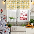 thumbnail image 6 of 2 Pack Valances for Windows, Yellow Lemons Window Valances for Living Room/Bedroom/Bathroom, Floral Wreath Leaves Buffalo Plaid Light Filtering Kitchen Curtain Valance Window Treatment 42"W x12" L, 6 of 9