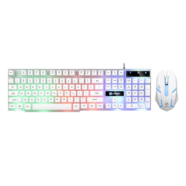 Conjunto de teclado y ratón GTX300 USB de escritorio blanco Hugo