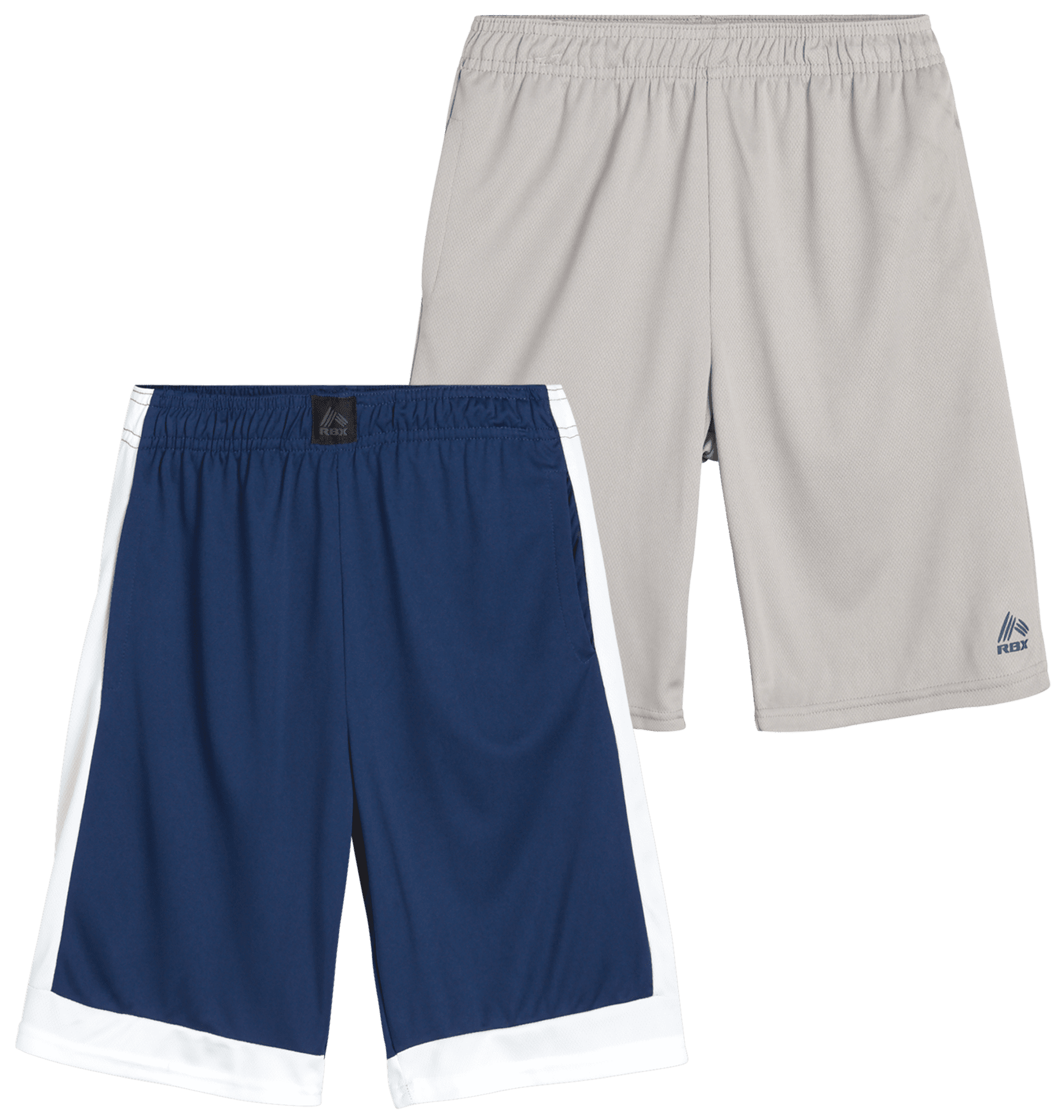 RBX Boys' Athletic Shorts 2 Pack Athletic Performance Mesh Basketball Gym Shorts (416