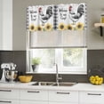 thumbnail image 4 of Retro Rooster Curtain Valances for Windows, Kitchen Valance Window Treatments Panel 2 Pack, Sunflower Plaid Watercolor Animals Rod Pocket Short Curtains for Bathroom Bedroom 54 x 18 Inch, 4 of 8