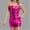 A1082 Hot Pink, variant on Women Bodycon Mini Dress Off Shoulder Strapless Faux Leather Wet Look Tube Dress Flattering Chic Outfit for Party Club Night Out