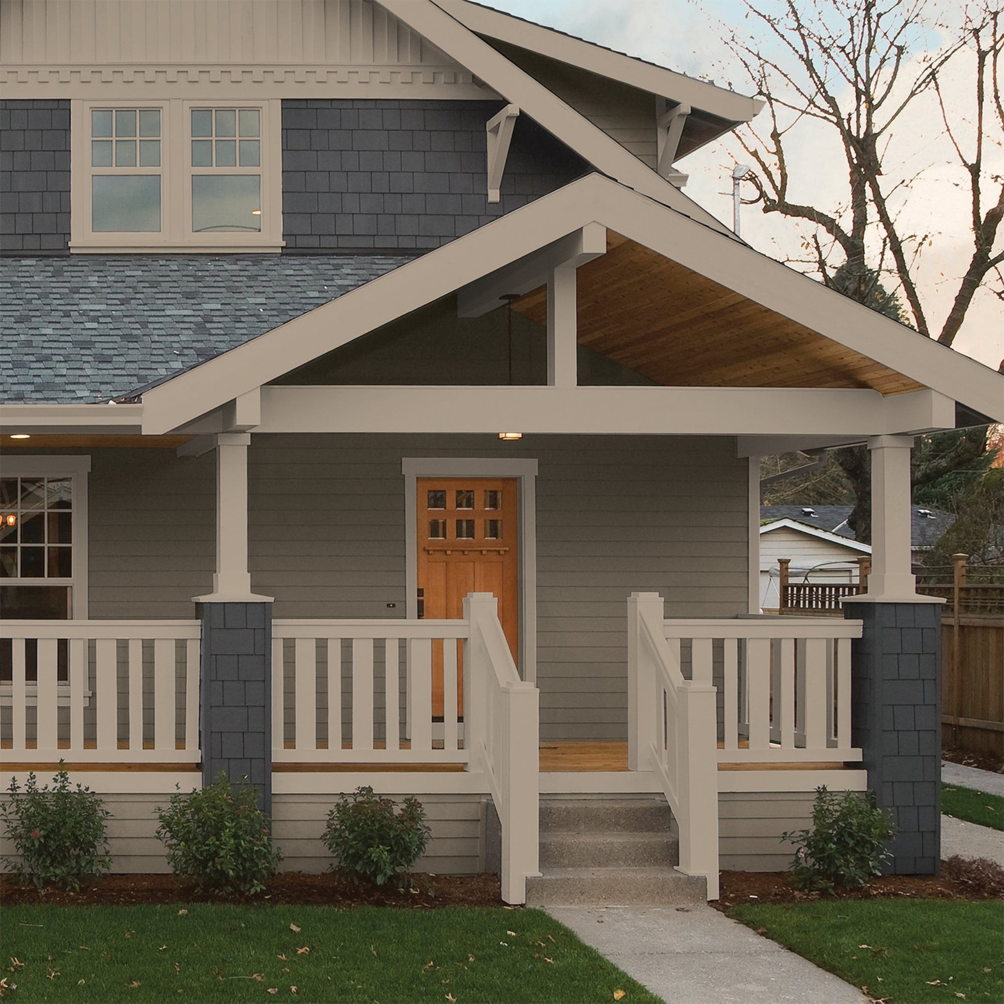Glidden HEP Diversion / Gray Semi-Gloss Exterior Paint with Primer, 1 Quart