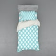 thumbnail image 2 of Turquoise Duvet Cover Set, Geometric Circle Round Oriental Traditional Moroccan Style Simple Pattern Print, Bedding Set with Shams and Fitted Sheet, 3 Sizes, by Ambesonne, 2 of 3
