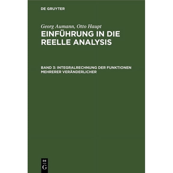 Integralrechnung Der Funktionen Mehrerer Veränderlicher (Hardcover)