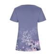 thumbnail image 5 of Hauts d'Été Grande Taille pour Femmes Mode Décontractée Imprimée Col Carré Manches Courtes Boutons Hauts Blouses Amples Col en V T-Shirt Femmes en Solde, 5 of 5