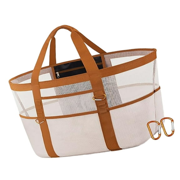 Light Weight PVC Hollowed Swimming Bag Large Compartment Beach Bag With Carabiner Clips for Beach Toy Surfing Gear