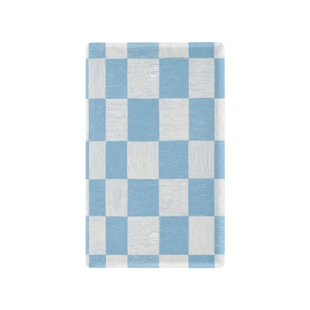 Unused Outlet Cover Switch Plate PC Material Electrical Outlet Covers Wall Plates with Screws Light Blue and White Checkered