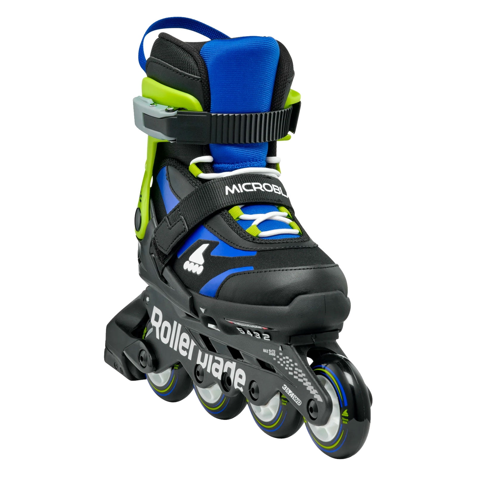 ROLLERBLADE Kids' Microblade Skates, Color: Black/Blue, Size: 2-5