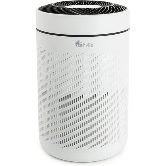 Senville Air Purifier for Home Allergies, Pet Hair in Bedroom, 3-in-1 HEPA Filter, Dust, Smoke, Pollutants, Odor, Flow 500, White