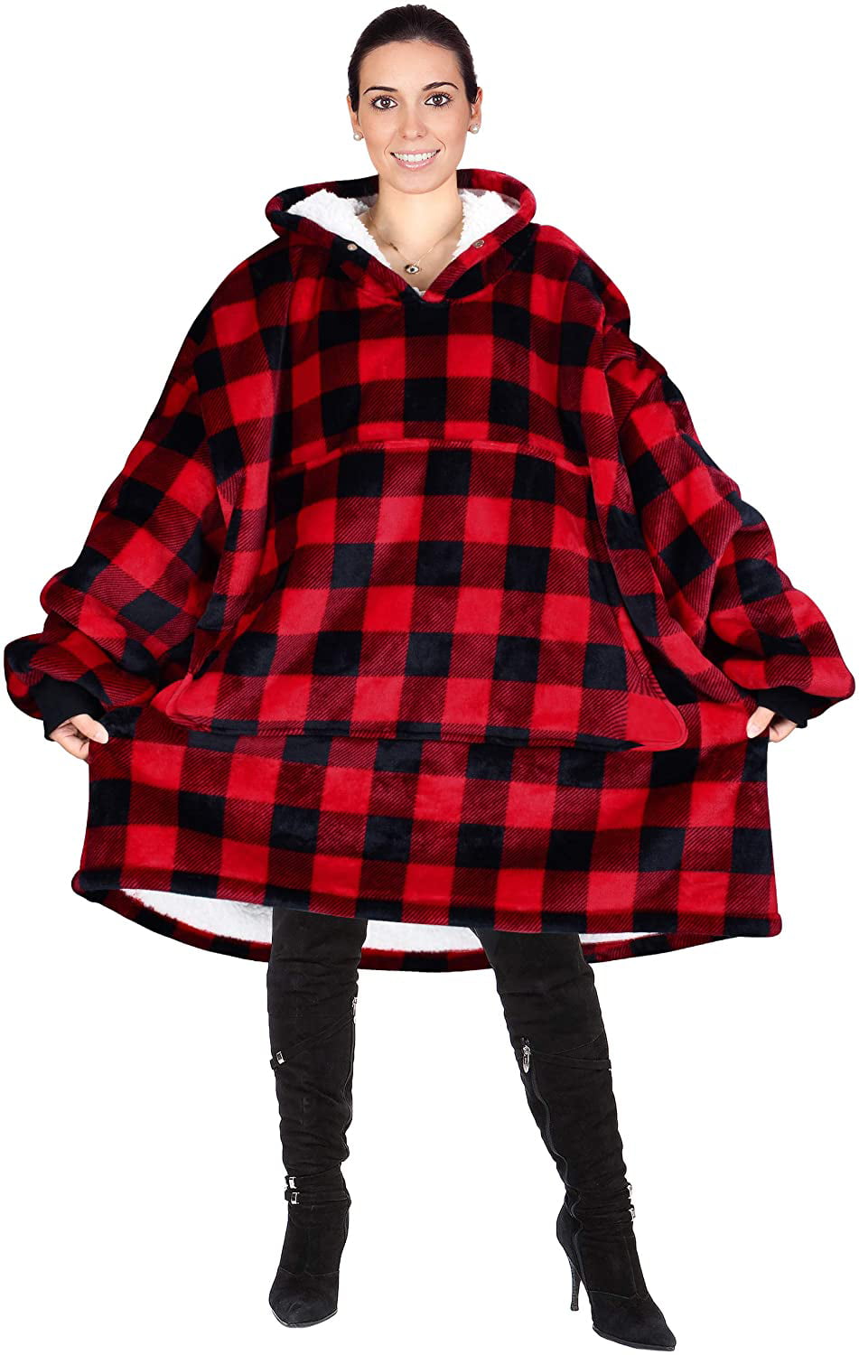 Warm Gifts for Women Kato Tirrinia Oversized Hoodie Blanket Cosy Sherpa Soft 