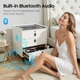thumbnail image 6 of Smart Nightstand with Wireless Charging & Fingerprint Lock 3-Drawer Bluetooth Speaker Bedside Table with Adjustable LED Lights & USB Port 110LBS Beige White, 6 of 10