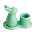 thumbnail image 2 of Ceramic Easter Bunny Candle Holder, 3.5'' Cute Rabbit Taper Candle Holders, Spring Easter Decorations for Home, Table Centerpieces Easter Rabbit Figurines Holders for Candle Sticks, Mint Green, 2 of 7
