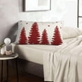 thumbnail image 3 of Christmas Pillow Covers 12x20 Inch Set of 2 Cream Red Christmas Tree Snowflakes Decor Throw Pillows Winter Xmas Holiday Outdoor Lumbar Cushion Cases for Couch Bed Decorations, 3 of 5