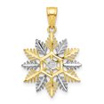 thumbnail image 1 of 10k Yellow Gold Snowflake Necklace Charm Pendant Winter, 1 of 7
