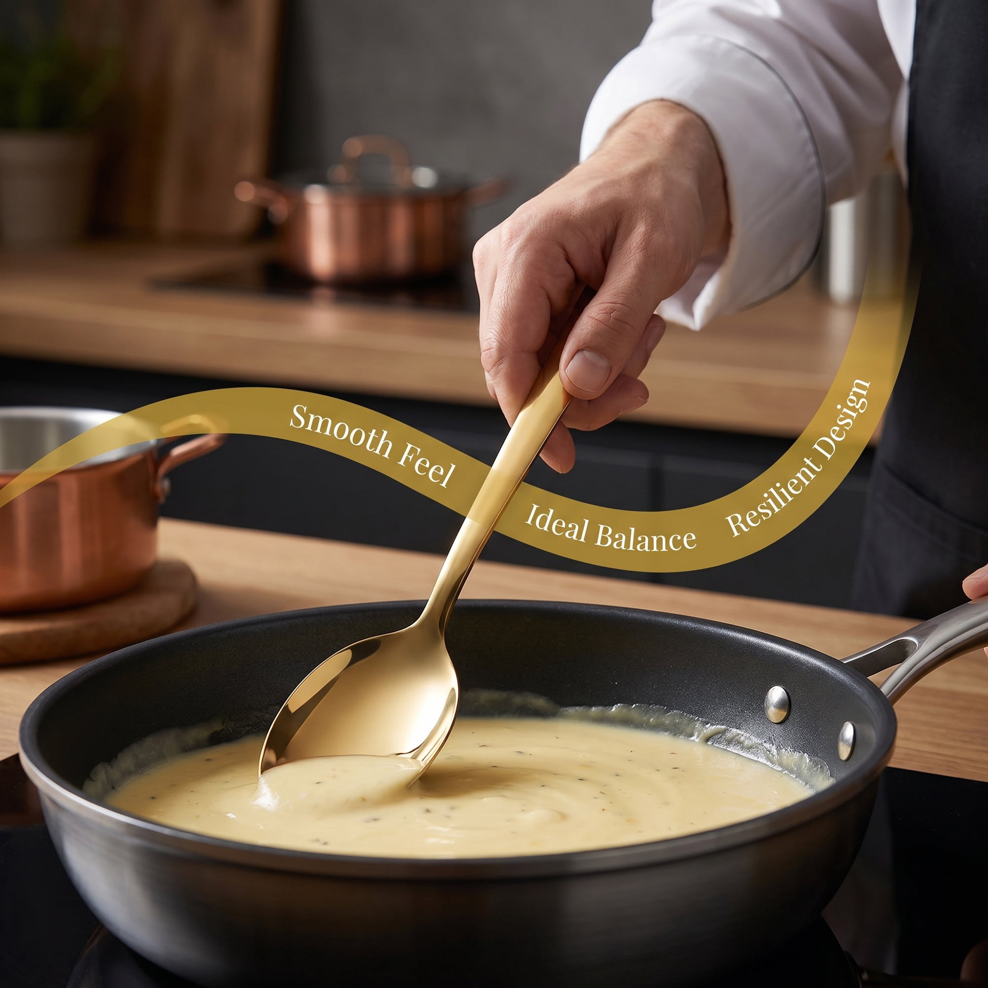 Unique Bargains Non Stick Heat Resistance Stainless Steel Cooking Spoon 10.6" x 2.4"