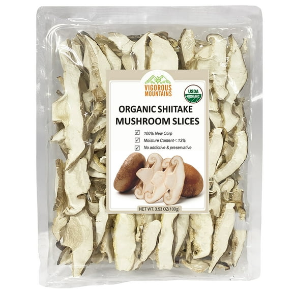 Dried Shiitake Mushrooms Sliced, 100g, Great Size Fresh Texture, Shiitake Mushrooms for Cooking Soups/Ramen/Pasta and Risotto (3.53 oz)