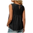 thumbnail image 7 of Ashirexll Womens Casual Tops Fashion Casual Summer Solid Color Round Neck Sleeveless Pullover Side Split Tank Top, 7 of 7