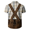 thumbnail image 4 of Men's Bavarian Oktoberfest Lederhosen Print Shirt, Casual Plaid Button Down Shirts, 4 of 4