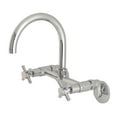 thumbnail image 2 of Kingston Brass  Concord 8 in. Adjustable Center Wall Mount Kitchen Faucet Brushed Nickel Brushed, 2 of 5