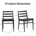 thumbnail image 3 of Wooden Dining Chairs, Dining Chairs Set of 2, Woven Rope Seat with Sturdy Metal Frame, Mid Century Modern Dining Room Chairs for Kitchen, Living Room, Restaurant, Black Dining Chairs, 3 of 5