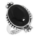 thumbnail image 1 of 925 Silver Ring For Women - Men Genuine Black Onyx Stone Silver Ring Size 11.5 July Birthstone Costume Silver Ring Size 11.5 Gift For Ladies On Easter 925 Silver Jewelry With Gemstone, 1 of 5