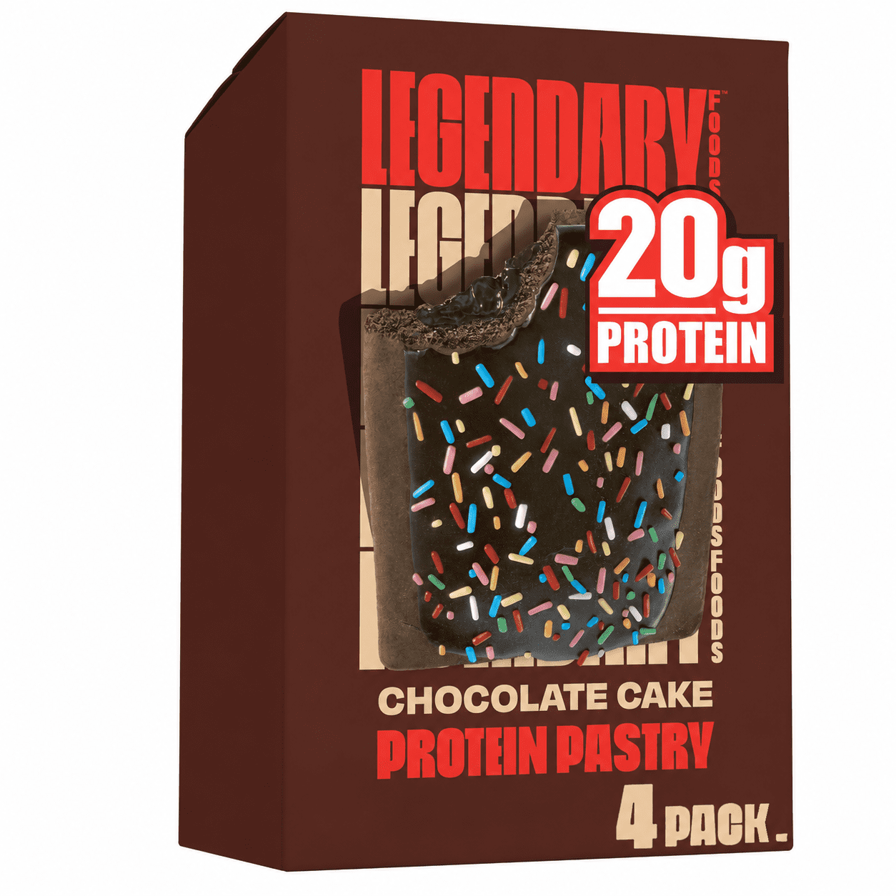 Legendary Foods Protein Pastry - Chocolate Cake 4 Pack | Protein Snack | Gluten-Free| Keto Friendly
