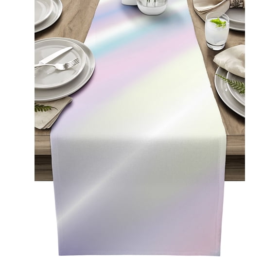 Hokiten Table Runners 72 Inches Long Dress Scarves, Abstract Gradient, Farmhouse Kitchen/Dining Table Runner, Coffee Tablerunners, Modern Minimalistic Geometric Ripple Art 13x72 Inch
