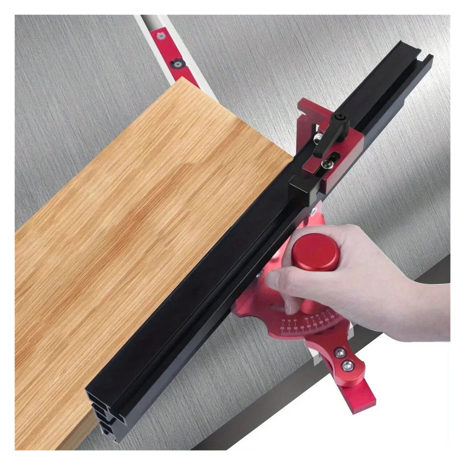 Precision Table Saw Miter Gauge System with 27 Angle Stops and 3/4" X 3/8" T-Slotted Miter Bar