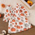 thumbnail image 4 of Likimi Infant Toddler Girls Hallowmas Dress Square Neck Long Sleeve Halloween Pumpkin Print For Party Fashion Dresses Size 2Y, 4 of 8