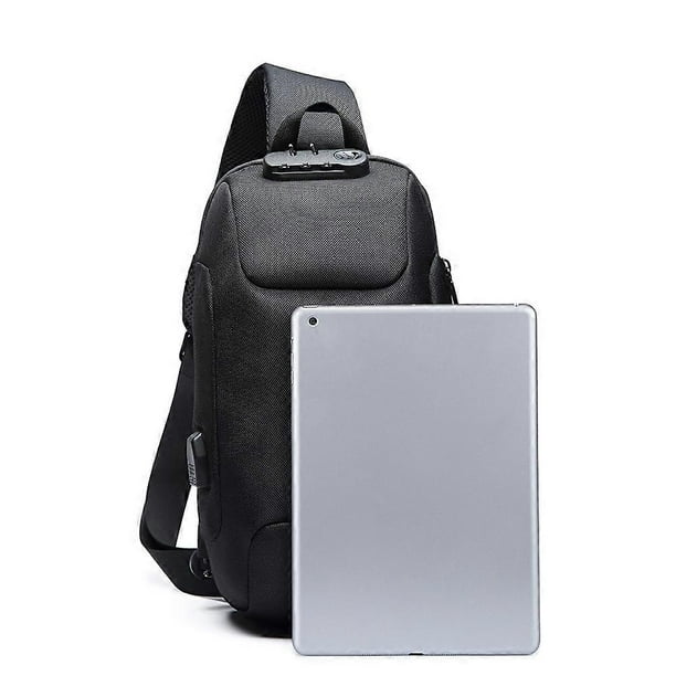 Men Outdoor Shoulder Bag Water-Resistant Oxford Cloth Chest Pack Fashion Burglarproof Chest Bag