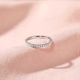 thumbnail image 3 of 2mm 925 Sterling Silver Wedding Band Cubic Zirconia Half Eternity Stackable Engagement Ring Size 3-13, 3 of 5
