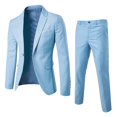 thumbnail image 3 of Baqcunre suits for men Men’s Slim Fit Suit One Button 3-Piece Blazer Dress Business Wedding Party Jacket Vest & Pant Blue,4XL, 3 of 5