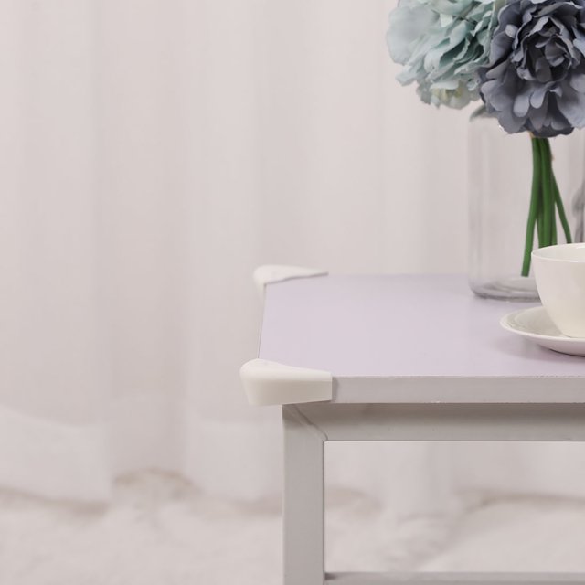 Protectores de Esquina para Mesa, Guardias de Bumper de Silicona para Bordes de Mesa, Blanco