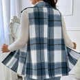 thumbnail image 5 of Gytharion Fall Vest for Women Plus Size Sleeveless Plaid Print Coat Button Down Lapel Vest Jacket Lightweight Casual Outerwear Loose Comfy Winter Waistcoat with Pockets, 5 of 5
