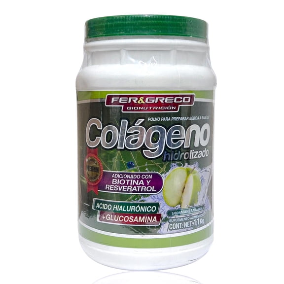 Colágeno Hidrolizado Glucosamina Biotina Manzana Verde 1.1 kg Fer & Greco