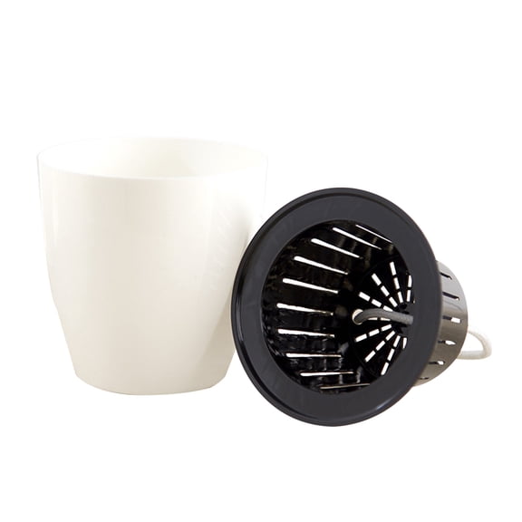 OULII Self-Watering Plastic Flower Pot with Round Design, Planter for Garden, Office, Indoor and Outdoor Use