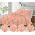 thumbnail image 3 of D.N.G. BEDDINGS 1 Piece Luxurious Diamond Ruffle Comforter Super Soft, All Season Pintuck 800 Thread Count, 100% Egyptian Cotton, King/California King Size Peach Color, 3 of 9