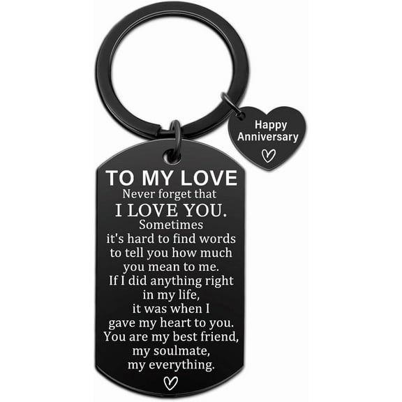 To My Love Keychain Gifts for Boyfriend Anniversary Unique Gifts for Men Husband from Wife Anniversary I Love You Gift for Him Soulmate Hubby Lover Anniversaries Valentines Day Gift