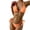 Orange, variant on Women's Two Piece Triangle Bikini Sets Cheeky High Cut String Bathing Suit Halter Top with Side Tie Bikini Bottom(Pink,M)