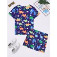 thumbnail image 4 of QEFJNO 3-12Y Kids Boys Pajamas Set 2 PCS Short Sleeve Top and Shorts Pants for Toddler Boys Dinosaur Pjs Summer, 4 of 13