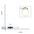 thumbnail image 4 of ANGARA Natural Vintage Style Three Stone Sapphire Wedding Band in 14K Yellow Gold for Women (Size-5mm) | September Birthstone, Anniversary, Jewelry Gift for Women | Natural Blue Sapphire Ring, 4 of 9