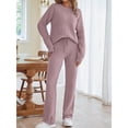 thumbnail image 3 of GZWYHT Sets for Women Lounge Sets for Women Womens Fuzzy Fleece Long Sleeve 2 Piece Loungewear Outfits Sweater Pants Pajama Sets Two Piece Sets for Women Womens Pajama Sets Purple XS, 3 of 8