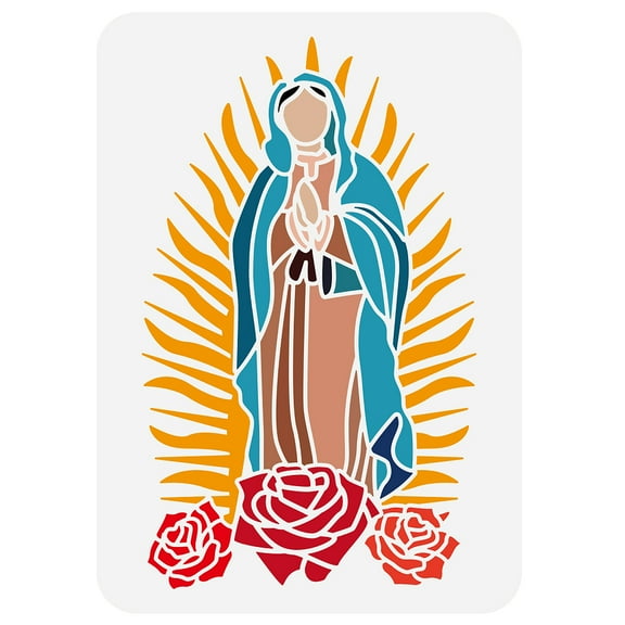 1pc Plastic Drawing Painting Stencils Templates for Painting on Scrapbook Fabric Tiles Floor Furniture Wood Rectangle Virgin 29.7x21cm