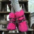 thumbnail image 6 of YLYL Women's Mid Calf Boots Furry Fluffy Warm Fur Lined Round Toe Y2K Fashion Outdoor Snow Boots, 6 of 9