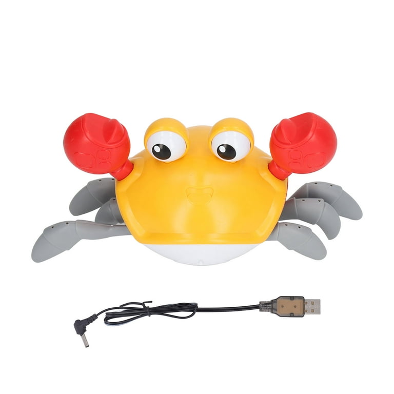 Crawling Crab Baby Toys with Music and LED Light for Kids Toddles -  Interactive Infrared Induction RC Toys with Automatically Avoid Obstacles -  USB Rechargeable Electronics Toys for Boy and Girl Gift