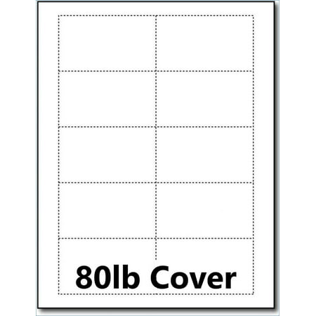 Hamilco Blank Business Cards Card Stock Paper – White Mini Note Index Perforated Cardstock for Printer – Heavy Weight 80 lb 3 1/2 x 2