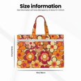 thumbnail image 3 of Handbag File Bag 15×10.6in Large Capacity Double Pocket Designed For Work Travel Travel Shopping Retro Groovy Flowers Pattern (13), 3 of 8